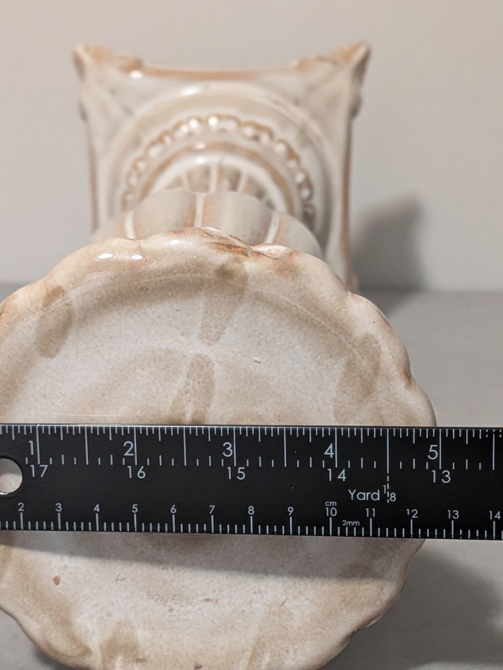 17" Tall Elegant Ceramic Candle Holder Beautiful Detail Bombay Candle Not Incl - Picture 9 of 11
